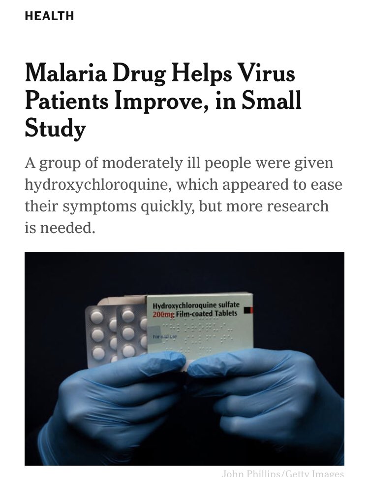 After even  @nytimes has come around to the use of hydroxychloroquine as a potential treatment worth exploring, I took a quick jaunt down memory lane for how others rushed to judgement because Orange Man Bad (THREAD)