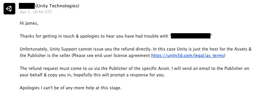 How do I request a refund on an asset? – Unity