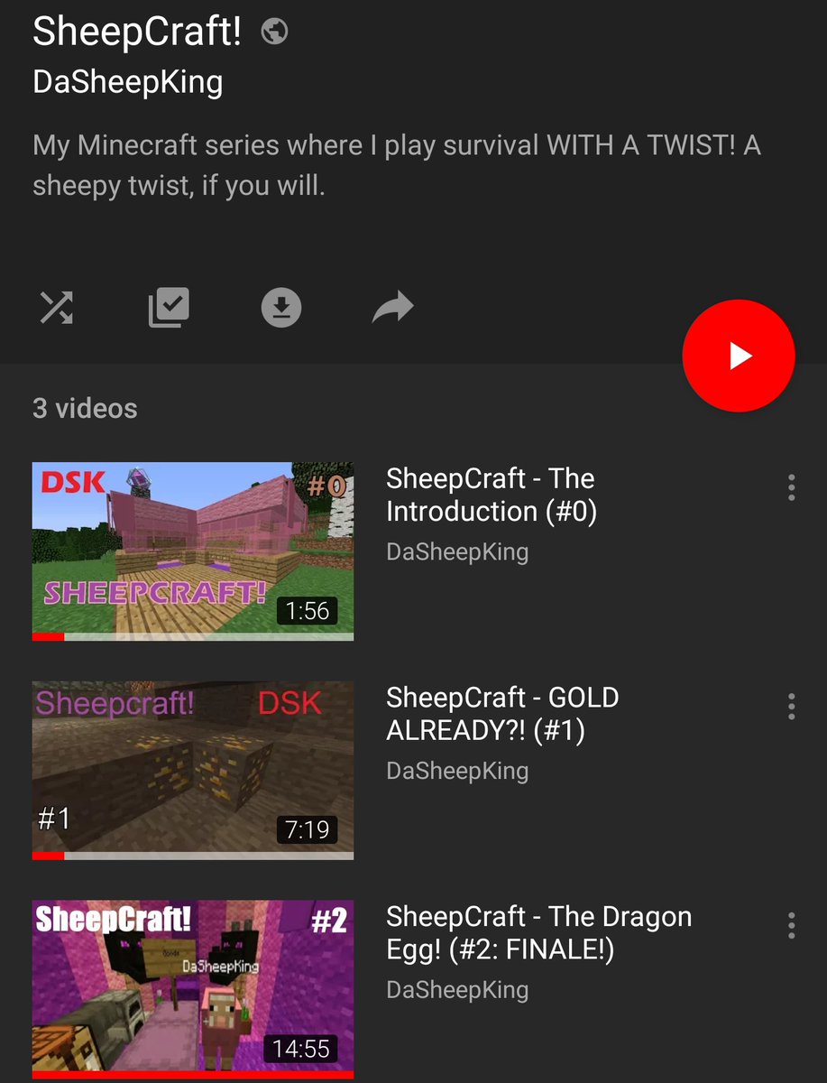 SheepCraft:A Minecraft series by DaSheepKing. This had its own twist where you use wool as a currency to buy yourself items to advance through the game. The series would end when you buy a Dragon Egg. Turns out the system was easily exploited, causing the series to end at part 2