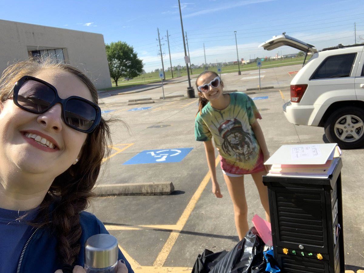 kyleyysmith's tweet photo. Such a sad day),: We had to pick up all of our cosmetology stuff from school today. But one of the best AP @jmmedearis was there to cheer us up! We love you! https://t.co/0lLvrK87Qm