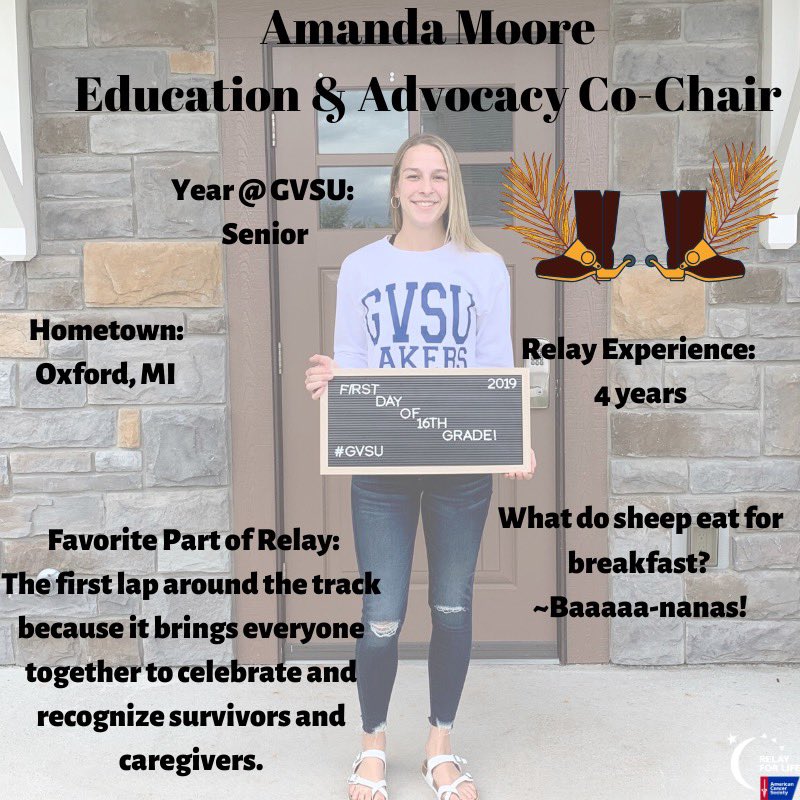 GVSUCAC's tweet photo. Meet our awesome co-chair of E&amp;A, Amanda Moore! https://t.co/uLWRrTQ4XK