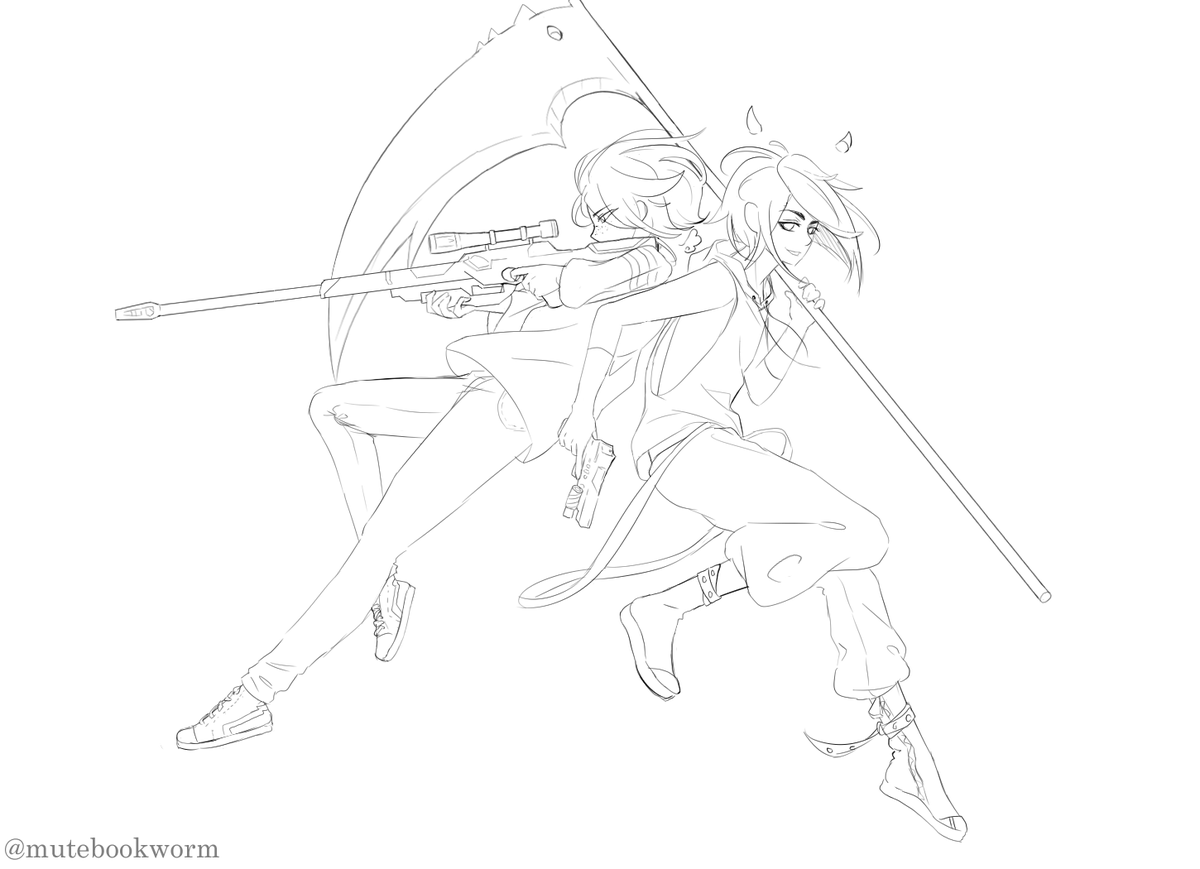 MuteBookworm's tweet photo. I'm extremely happy with how this turned out especially considering I hate drawing guns with a burning passion #art #lineart #digitalart #sketch https://t.co/Xy09nQQ9SN