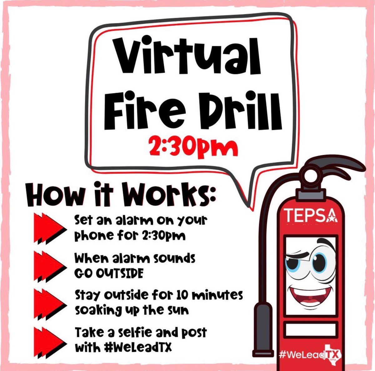NoraMacias_MCE's tweet image. Virtal Fire Drill 🔥! Practicing safety from The Ship to our Home 🏠! #WeLeadTX #LearningTakesFlight #VirtualFireDrill #TeamSISD