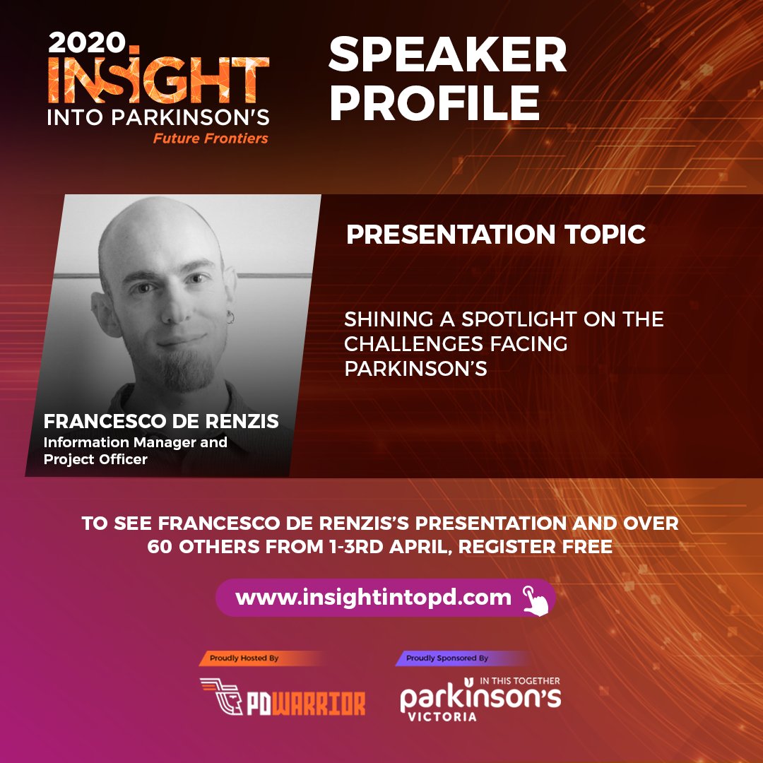 ParkinsonsEU's tweet photo. Day 2 of @InsighttoPd includes plenary 5, session 3: Role of the #Carer, with the #EPDA's Francesco De Renzis shining a spotlight on the challenges facing #Parkinsons #carers.
Join in and register here: https://t.co/aegdl5rBDE 
#insightintopd #Parkinsons https://t.co/SkP05dxahA