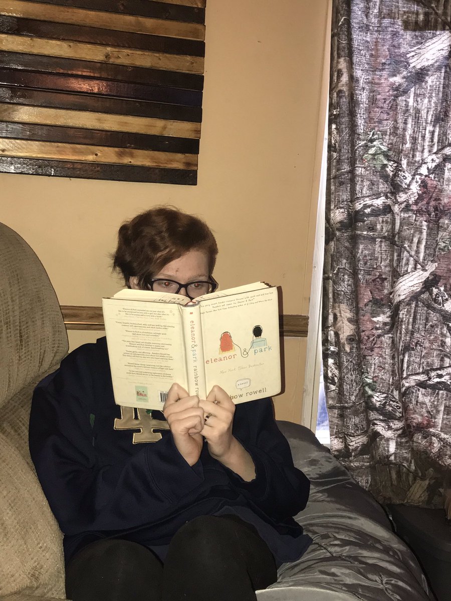 NotreDame102's tweet photo. Virtual Spirit Week Day 3: What Are You Reading???? 
Thanks to Mrs.Keaton(and my forgetfulness to return the book) I decided to reread Eleanor &amp; Park by Rainbow and Rowell. 12/10 do recommend if you need something to read. @Keaton_EngTeach 
#WeAreOne #mvhsjackets https://t.co/l2LdV2xChU