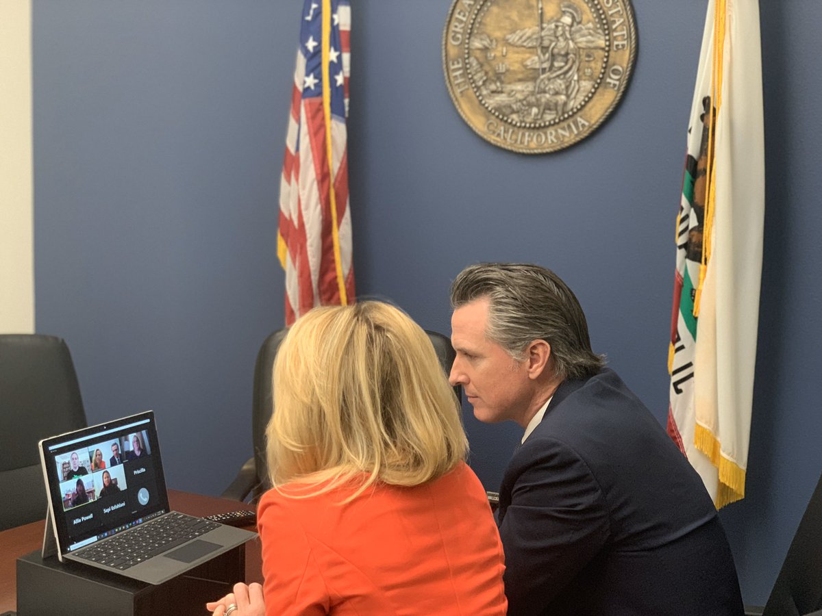 Today <a href="/GavinNewsom/">Gavin Newsom</a> &amp; I spoke directly to teachers adjusting to the new distance learning reality. 

We know this moment is incredibly challenging, and we are so grateful to all the teachers &amp; administrators who are stepping up with creativity and care to support our students.