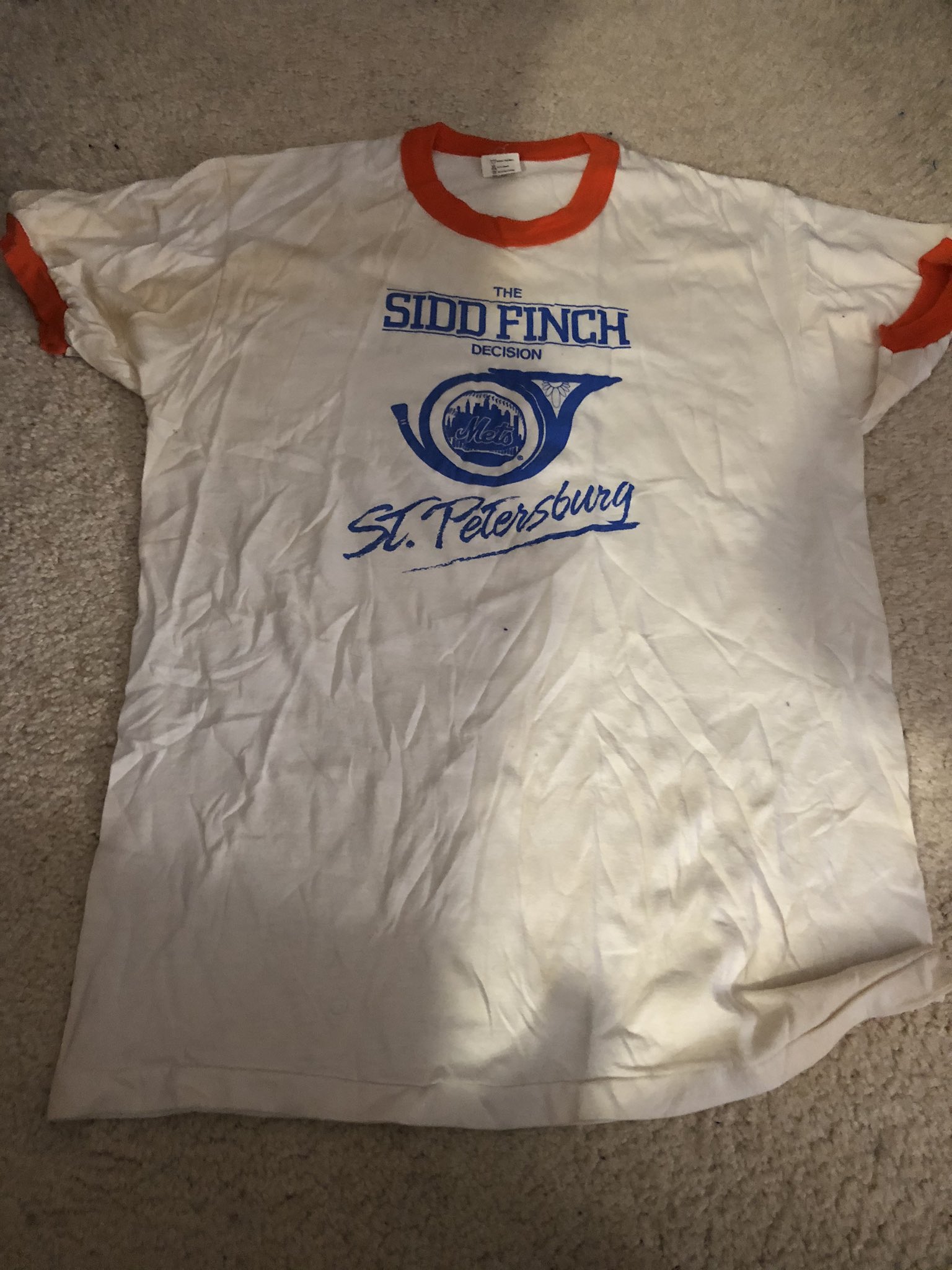 Helene Elliott on X: My Husbum's Sidd Finch tee shirt:   / X