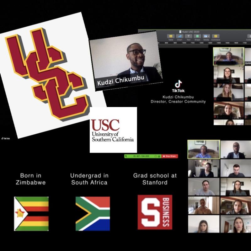 CHSmithPhD's tweet photo. Yday my TV Strategy class had a superb Zoom chat with Kudzi Chikumbu, Head of Creator Partnerships, @tiktok_us. Kudzi's thesis re: community, creativity, and authenticity as core online #valueprops really resonated with my students. Thnx Kudzi! Fight On! #ASCJ https://t.co/RLjd1BqkgW