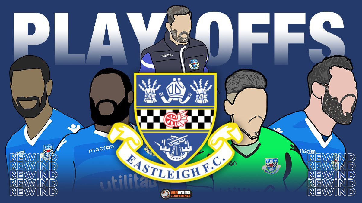 EastleighFC's tweet photo. It's MATCHDAY

Rewind the clock to 1️⃣1️⃣ months ago...

🏆 @TheVanaramaNL Playoff Eliminator
🆚 @Wrexham_AFC 
📍 @My_Racecourse 
🕡 6:30pm
📺 LIVE on YouTube

✍️ @_JWDesigner

#SpitfiresRewind 🔵⚪️ https://t.co/JaB9Q8JGD7