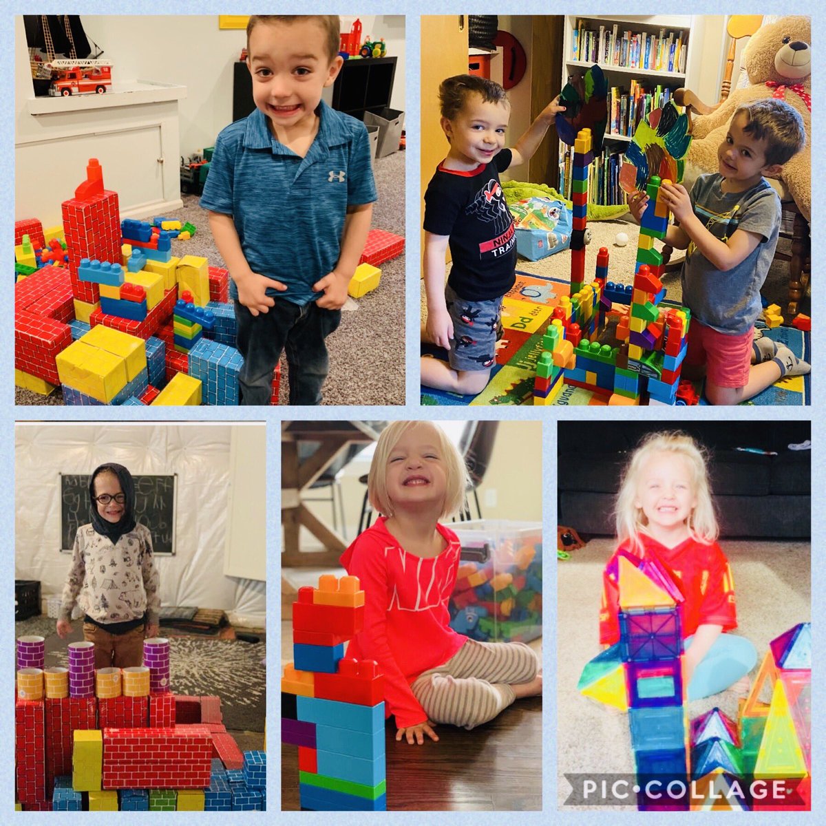 CCLSBaker's tweet photo. Our sweet preschoolers are working on buildings and towers at home. Way to go friends!  Miss them so much.  ⁦@CCLSChargers⁩ https://t.co/czpPdpA50C