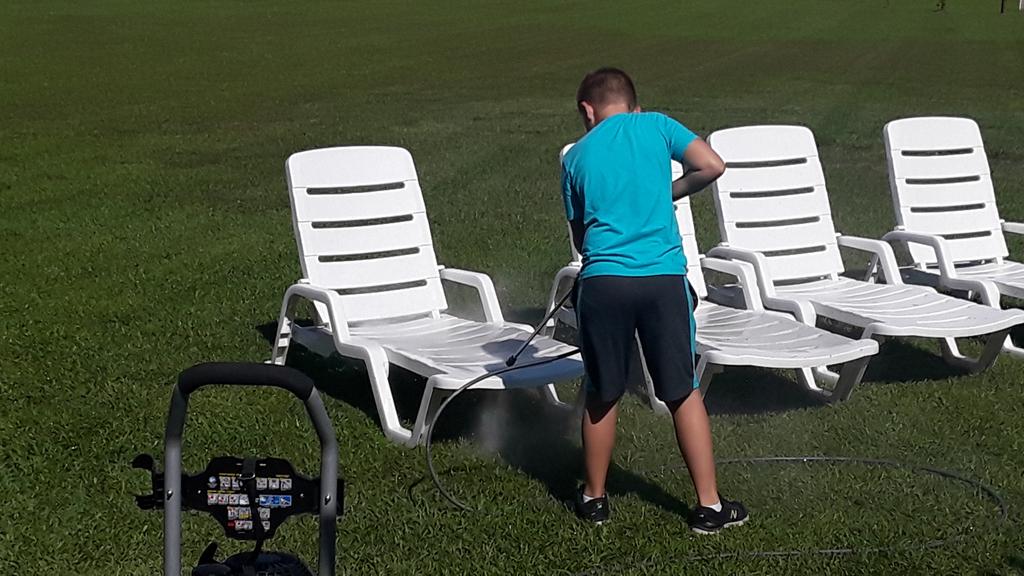 CMA603's tweet photo. What to do when schools shut down? Power wash pool chairs!
#schoolsout https://t.co/AWKoKQsuKd