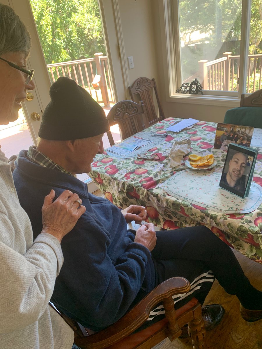 jordanjendricks's tweet photo. @daneyhowie My grandparents have been super bummed out about being cooped up. Today, they learned how to FaceTime to connect with everyone – my brother (their first grandkid, living in NYC) pictured here! ❤️ https://t.co/Z1mA9XuBLY
