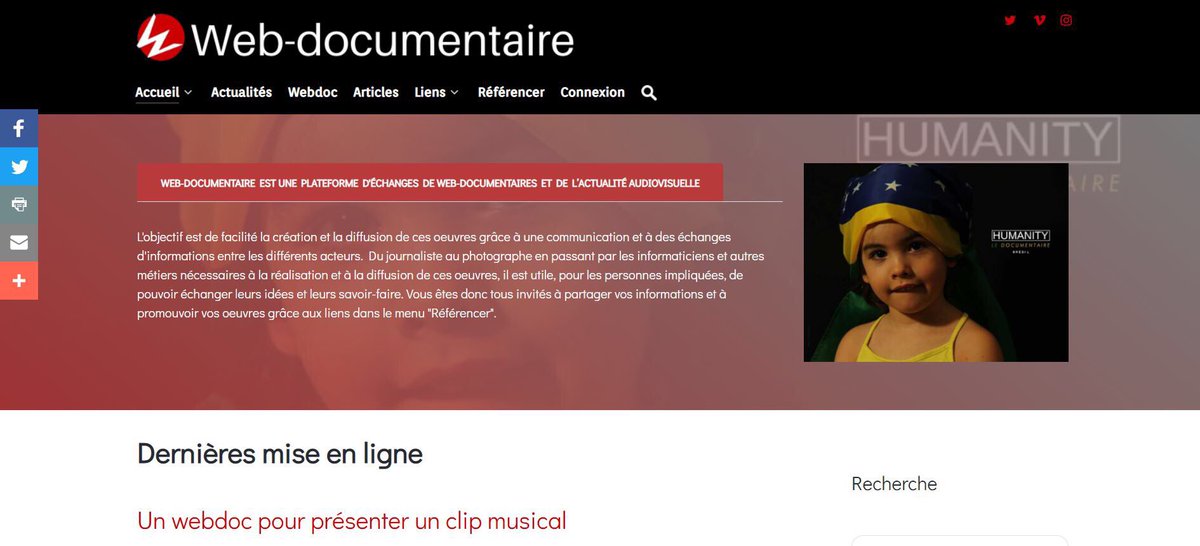 WDocumentaire's tweet image. Web-documentaire est en plein changement! N’hésitez pas à nous soumettre vos articles dans la catégorie “référencer”. On ouvre une nouvelle section: “articles” pour élargir les publications au monde de l’audiovisuel en général.