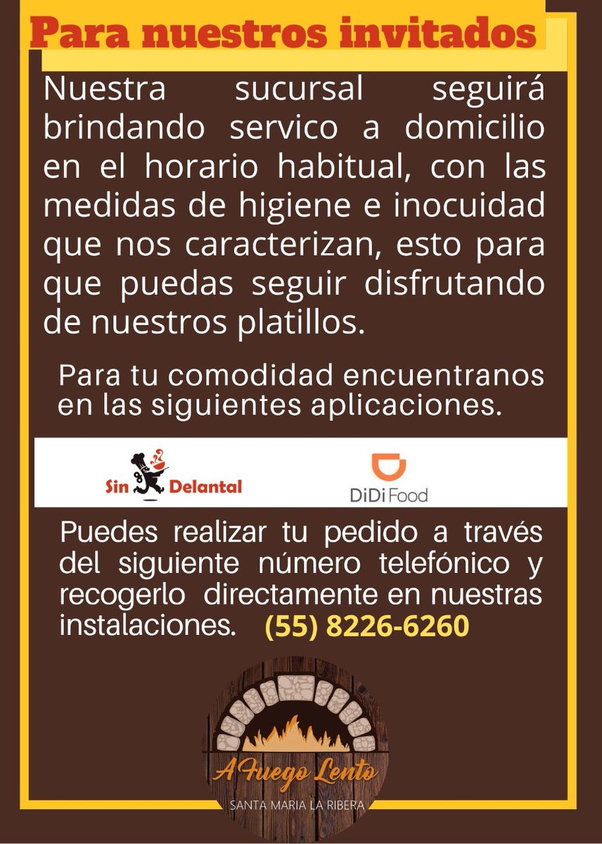 la_lento's tweet photo. Seguimos abiertos, en nuestro horario habitual para que puedas seguro disfrutando desde casa nuestros deliciosos platillos #AfuegolentoLento #SantaMarialaRibera #pizzaalhorno #MeQuedoenCasa #EntreTodosNosCuidamos #VamosMexico #Consumolocal https://t.co/YzaO6ZQG5U