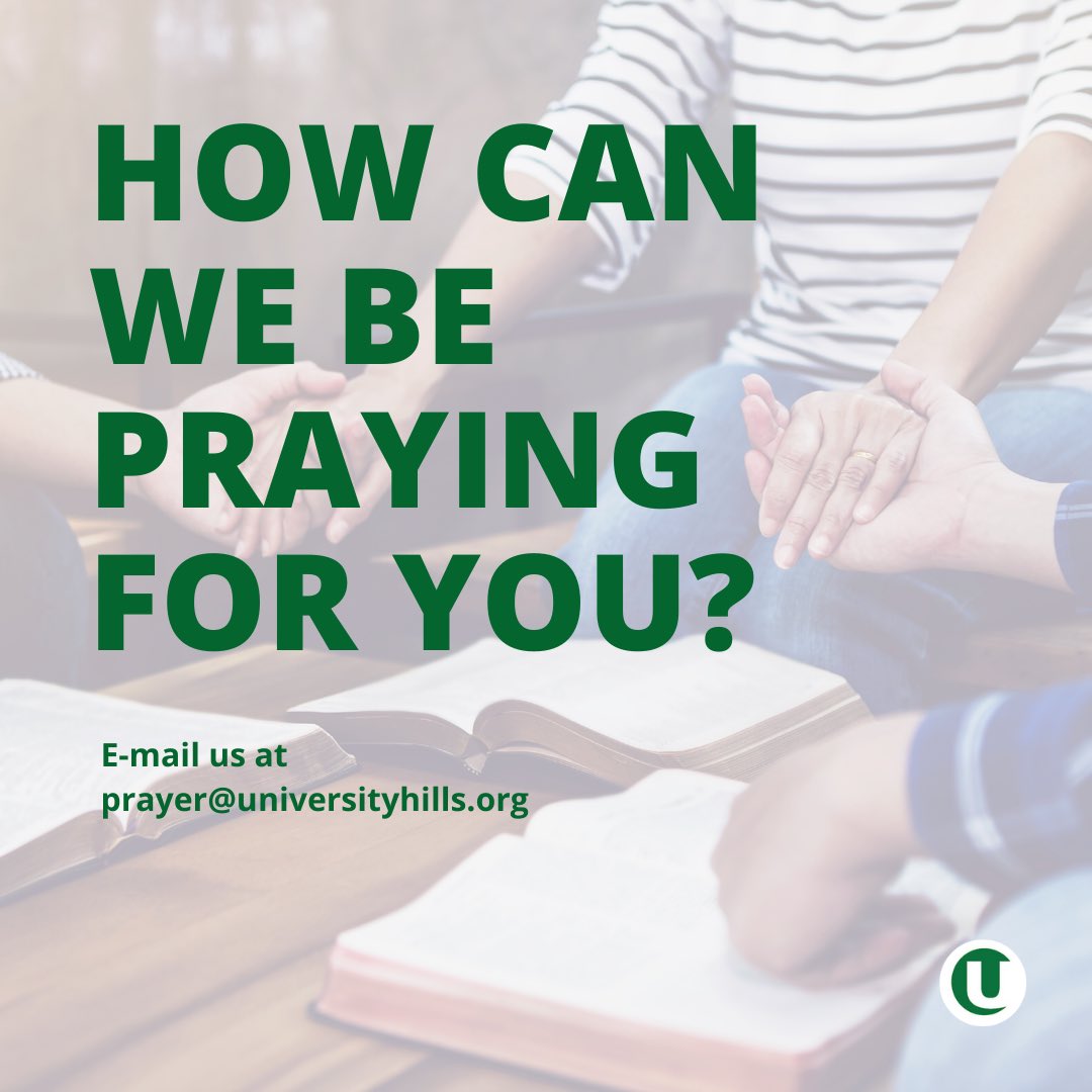 UHBaptist's tweet photo. We’d love to know how we can be praying for you! Email us at prayer@universityhills.org #UHBC https://t.co/2rZMpQoMWI