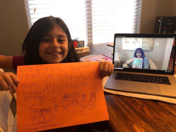 kinderatthehelm's tweet photo. Smart virtual learners hard at work! And having some fun too😊@kinderatthehelm @Stewart_Creek @MISDNews #Trailblazers #kindervirtuallearning https://t.co/3KIOYXCEb7