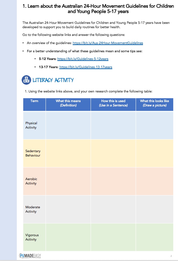 PEMadeEasy's tweet photo. ACTIVE-AT-HOME-ASSESSMENT-TASK: 

For a detailed explanation see: https://t.co/pCIPnd9iW9

FREE RESOURCES include:
* Grade 5 &amp; 6, Year 7 &amp; 8 and Year 9 &amp; 10 Assessment Tasks
* Assessment Task Rubric
* Two-Week Reflective Journal

#HPEatHome #ActiveAtHome @PEgeeks @healthgovau https://t.co/QUpWMbaO9n