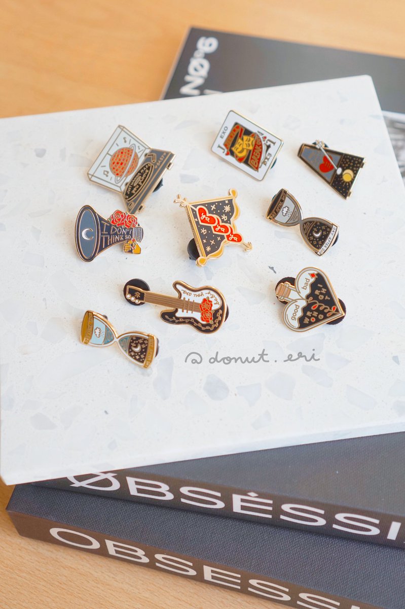 They are finally here!!! EXO OBSESSION PIN SERIES. This is not an April fools joke. There is one design missing however 🙇🏻‍♀️ I will be contacting those who have preordered about it. My priority is getting them sorted and packaged for everyone! 💛