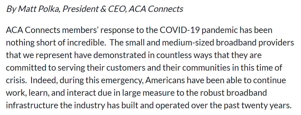 MatthewMPolka's tweet image. Just posted a new #Blog: @ACAConnects Members and their #Broadband Networks Rise to the #COVID19 Challenge is.gd/Lk7kb4 MMP @FCC @AjitPaiFCC #ACAConnects!