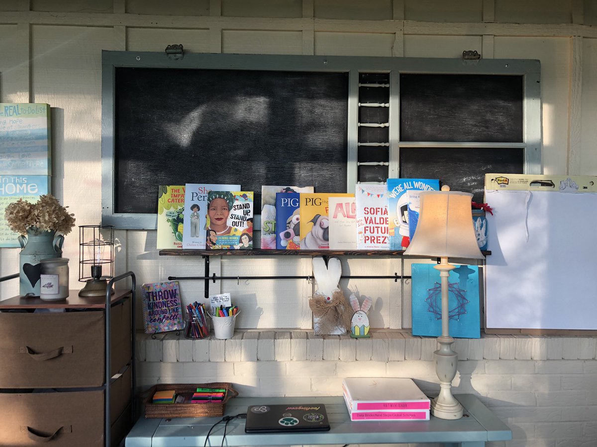 Wilbanksfunin41's tweet photo. I’m lucky enough to have set up two classrooms this year! I love what I do from wherever I do it! #bpesinspired 💙💜🖤💚❤️ https://t.co/HIMaTsb7oL