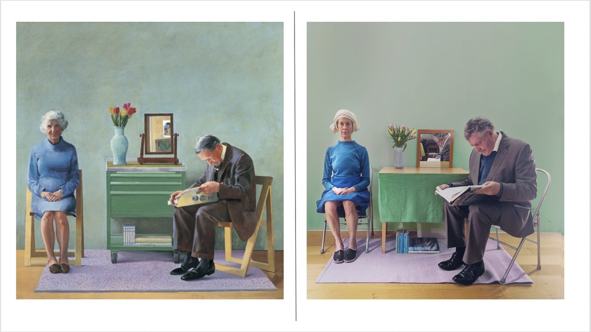 Day 13David Hockney: My Parents, 1977Molly O'Cathain: My Parents, 2020