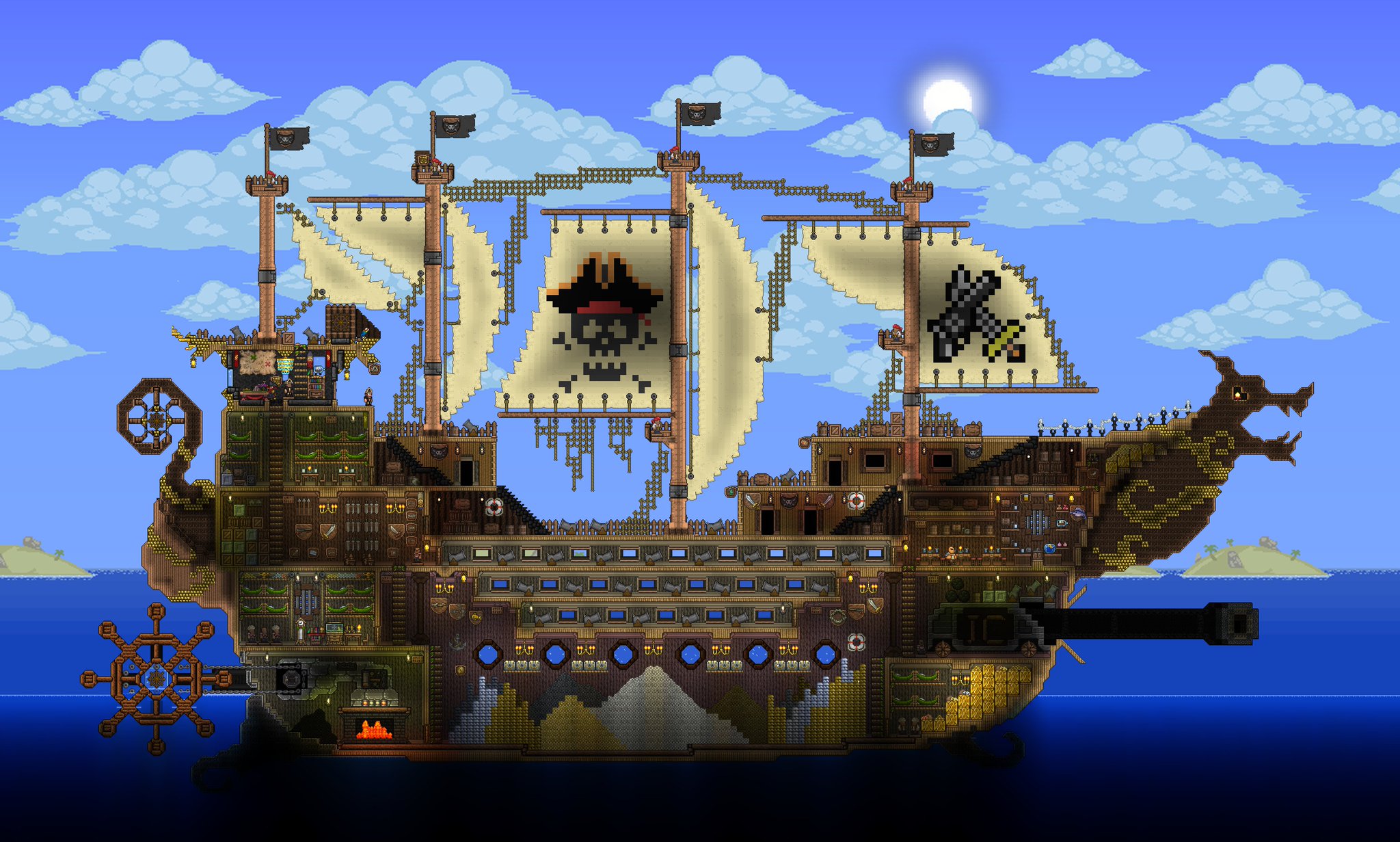 r/Terraria on Twitter: "Built a pirate ship for the pirate with a beer...