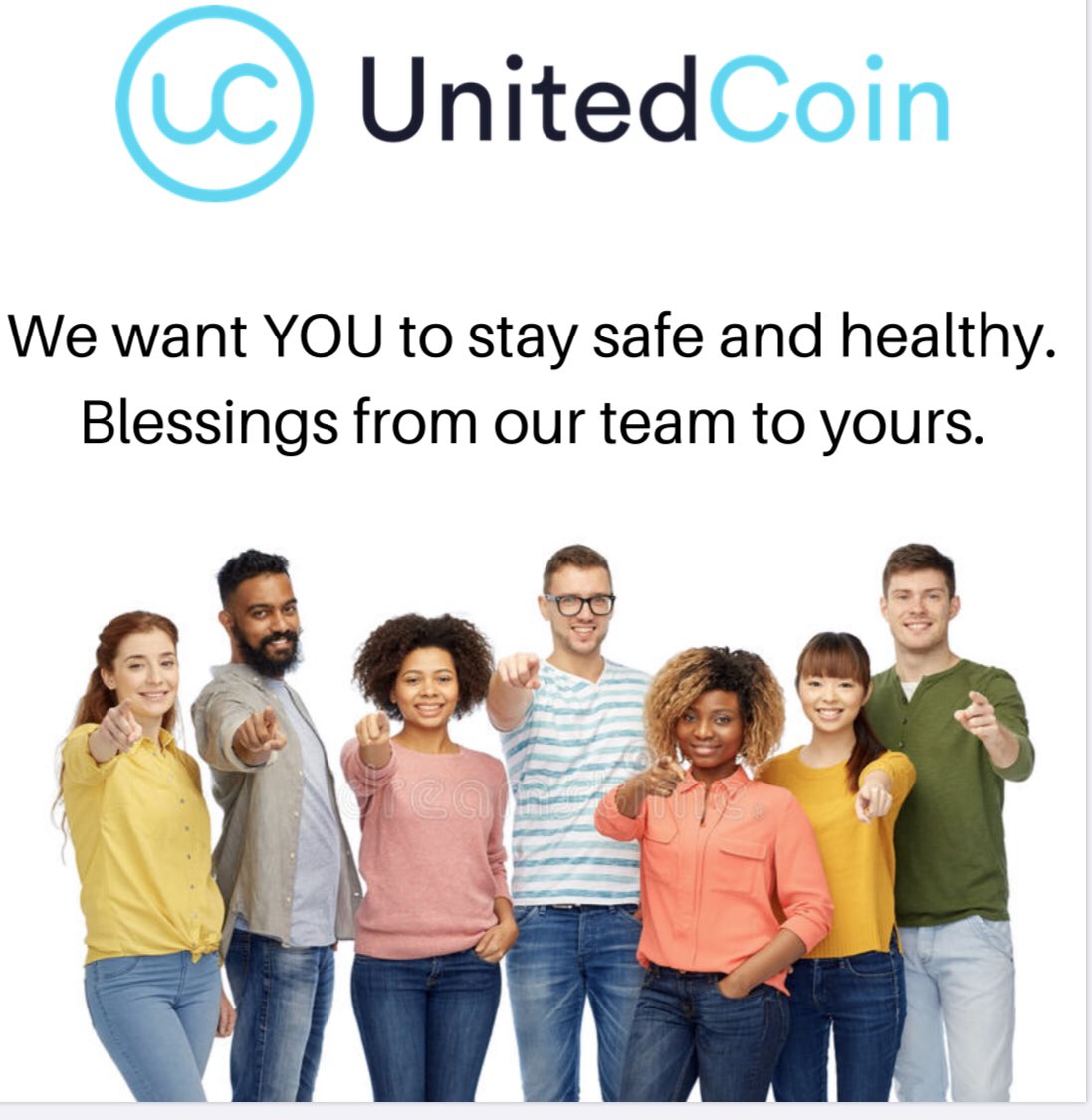 UnitedCoin_'s tweet photo. We hope you all are staying safe and healthy. Blessings! 🌎 #YesWeCoin #unitedcoin #units #blockchain #crypto #cryptocurrency #blessings https://t.co/o9WKmXkvE8
