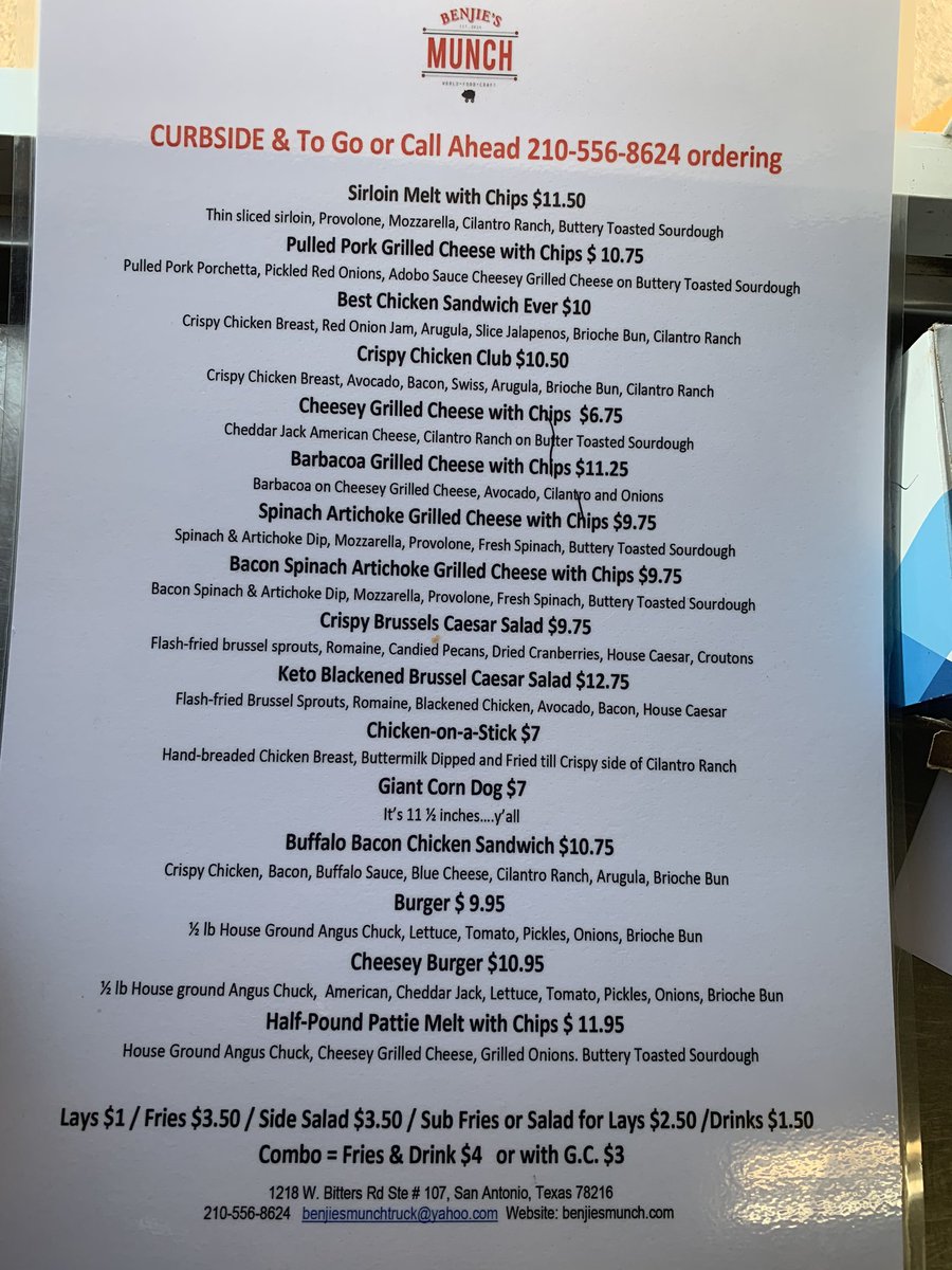 WINDOW UP UNTIL 8pm. Check out the menu!!