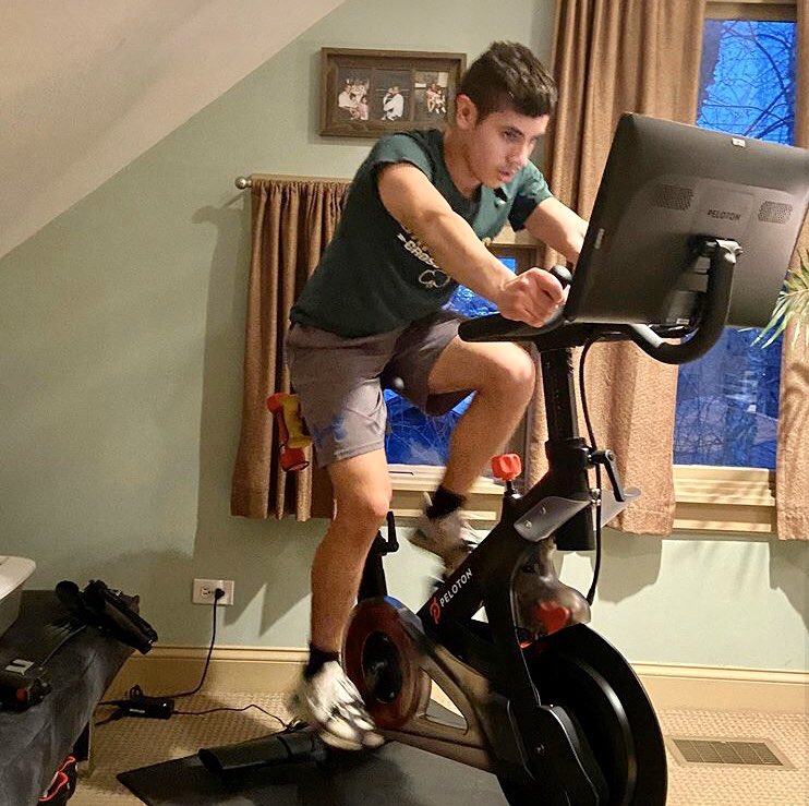 SaintPatrickHS's tweet photo. Here are just a few of our Shamrocks who participated in #WorkoutWednesday. We’ve got more photos on our Facebook page and videos on Instagram too. The gift card winner is Emilio Bedon ‘22! Great work, everyone! #CyberShamrocks #ShamrockStrong https://t.co/Wt1OEzVJqN