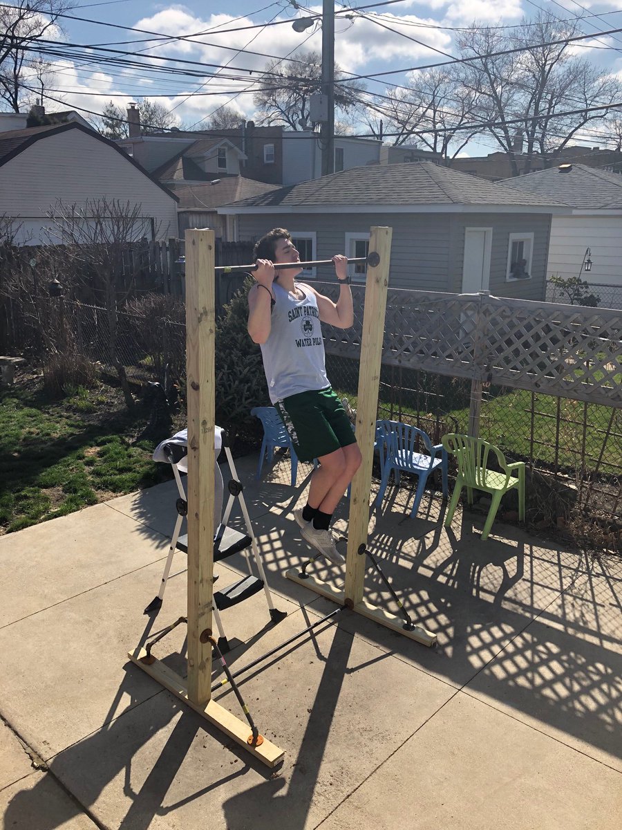SaintPatrickHS's tweet photo. Here are just a few of our Shamrocks who participated in #WorkoutWednesday. We’ve got more photos on our Facebook page and videos on Instagram too. The gift card winner is Emilio Bedon ‘22! Great work, everyone! #CyberShamrocks #ShamrockStrong https://t.co/Wt1OEzVJqN