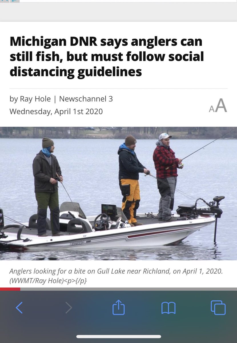 lambertbrad10's tweet photo. When you’re out trying to enjoy a day of fishing and the news snitches on you for not being 6ft away from each other https://t.co/nsQgOa5Fsc