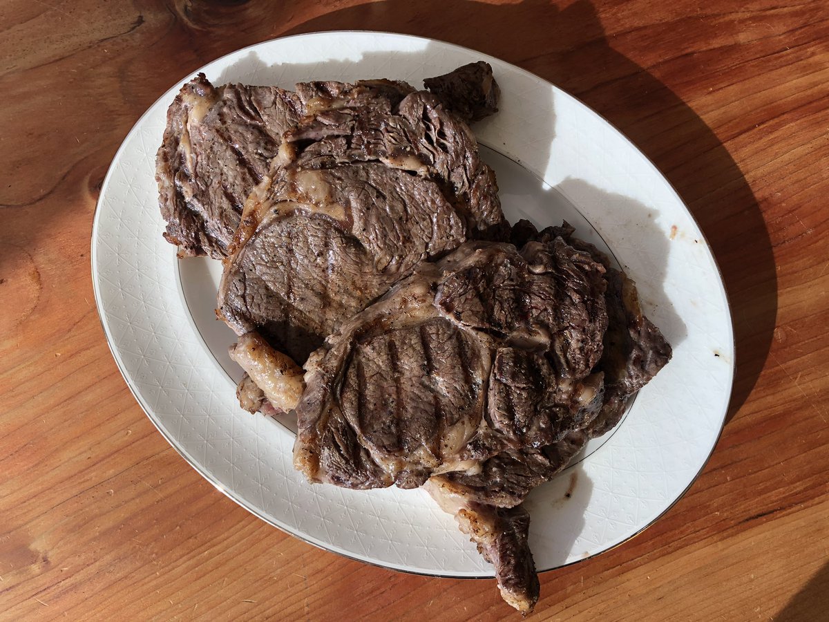 Sous Vide Rib Eye finished on the grill.