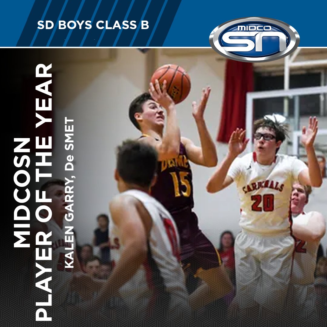 MidcoSports's tweet photo. 🚨🥇Congrats to the 𝗠𝗶𝗱𝗰𝗼𝗦𝗡 𝗣𝗹𝗮𝘆𝗲𝗿 𝗼𝗳 𝘁𝗵𝗲 𝗬𝗲𝗮𝗿 in SD boys B, @kalen_garry of @BasketballSmet.

He led his team to the top seed at state and was at his best in big games. Congrats.👊

#MidcoSN | #SDpreps https://t.co/gxz9gK4Smp