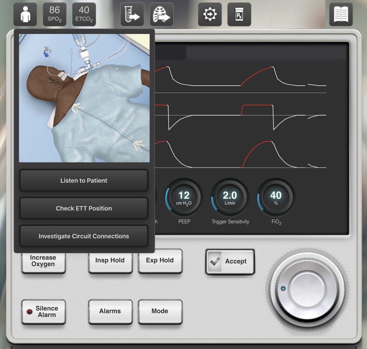 The need for virtual training on how to use mechanical ventilators is in high demand. Our Ventilator Simulator lets you train prior to caring for patients in the ICU. Upgrades include #COVID19 patient cases &amp; most recent peds &amp; adult ventilation guidelines openpediatrics.org/assets/simulat…