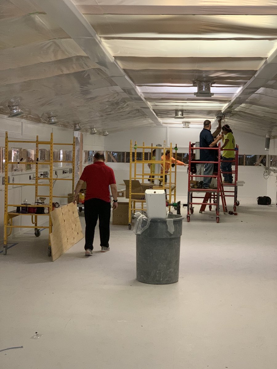 Facilities team putting the finishing touches on a 18 bed ICU annex.  Move in day tomorrow.  I’m floored what can be accomplished by a great team!!!