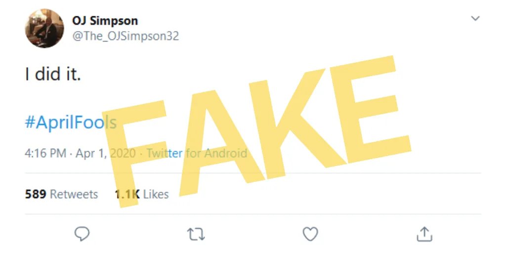 Snopes Com It S A Prank O J Simpson Did Not Really Tweet This T Co 8mmqdmmyko