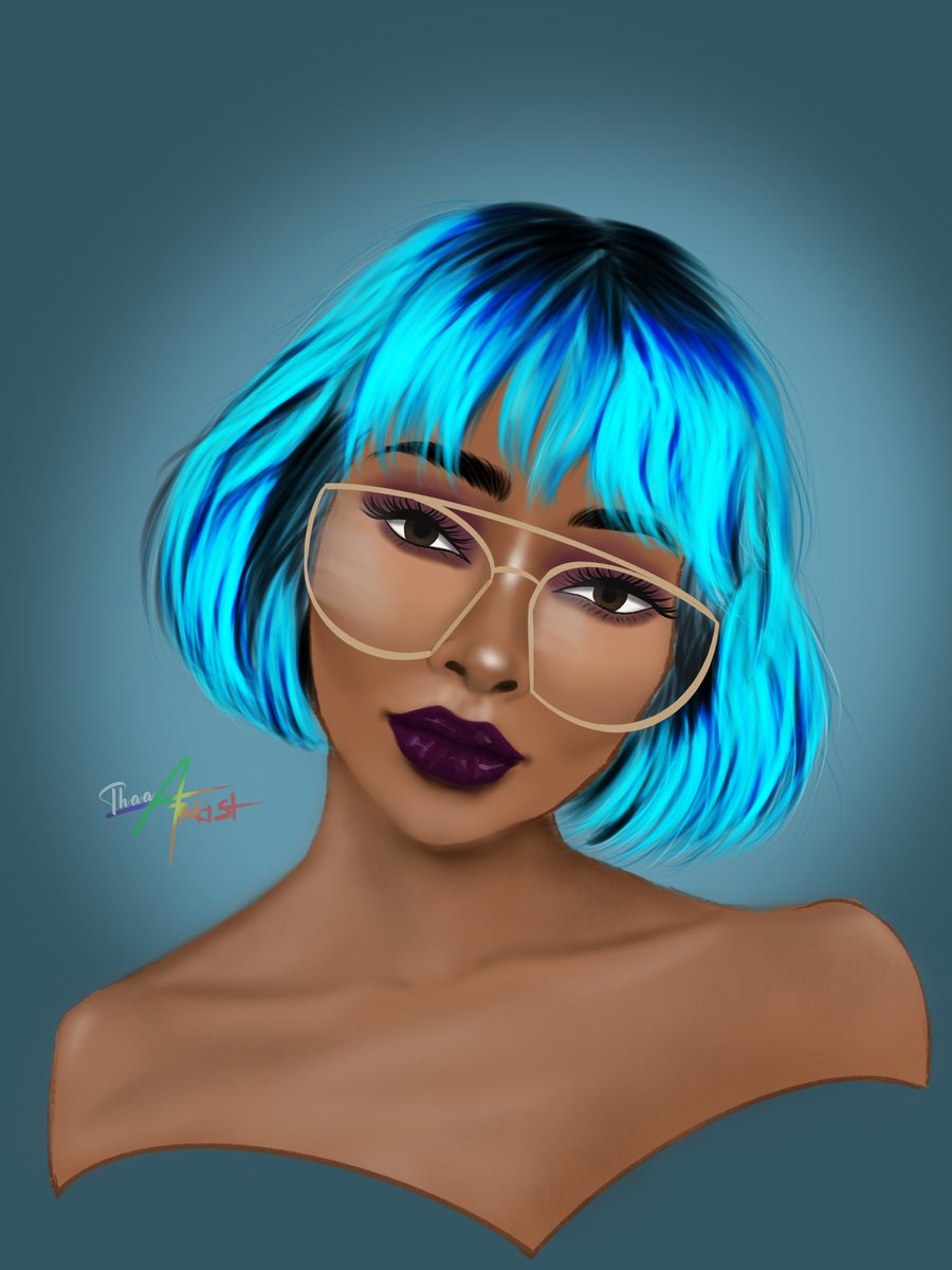 Portrait of the beautiful @nyanelebajoa 🥰 tag her y’all so she can see it!  🥰 #procreate #digitalart #melaninart