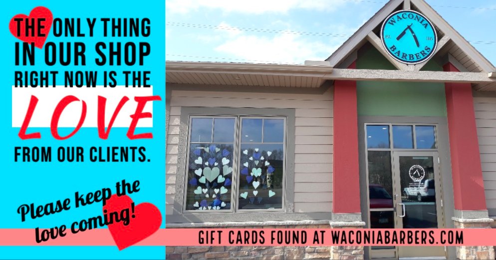 The executive order has us closed until May 1st.  Please consider purchasing a gift card now to be used when we reopen. This will help us pay our basic operating costs for the 6 weeks of closure.
Thank you for your continued love &amp; support! We miss you &amp; hope you are well!