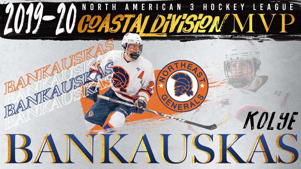 2019-20 #NA3HL Coastal Division Most Valuable Player: Kolye Bankauskas, Forward, <a href="/negenerals/">Northeast Generals</a> na3hl.com/news/story.cfm…