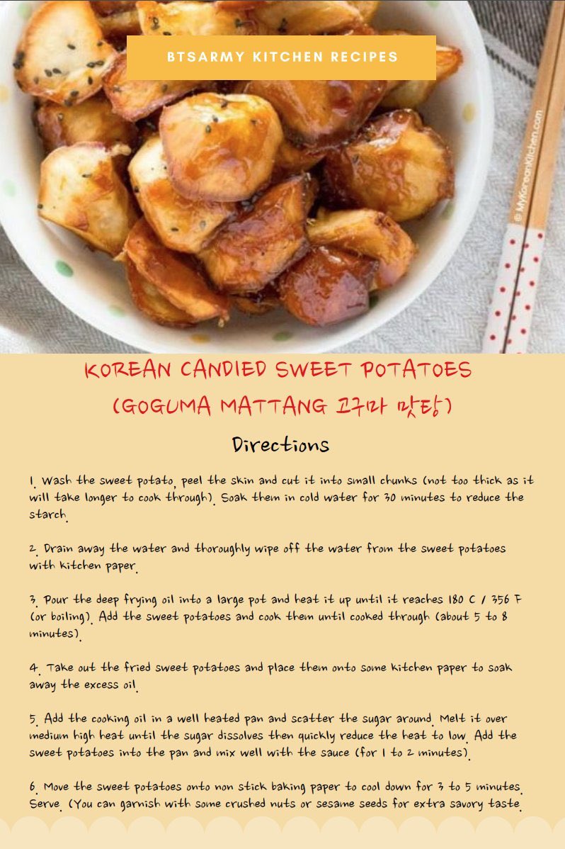 BTSARMYKitchen's tweet photo. HEY #BTSARMY 👋🏼 😊

If you want to know #WhatBTSCooked in this RunBTS [Ep20] which was Spicy Braised Chicken and Jungkook's infamous Magic Show Potatoes, here are the recipes for Joon-Hope-JK’s team dishes !!

#BTSCooking https://t.co/57IAgkPYC2