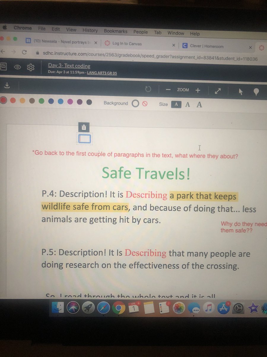 miss_arata's tweet photo. Huge shout out to the #speedgrader in @HCPS_Canvas making my life way easier! I can give feedback by a quick comment/annotating their work then just add the grade for the gradebook 🙌 #eLearning @WoodbridgeElem @HCPSTechTrain https://t.co/lFvx6UoACA