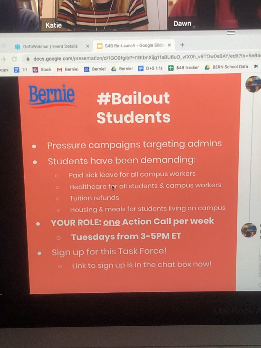notimeforhelen's tweet photo. what other campaign would literally form a #bailoutstudents task force as a student solidarity campaign to help campuses ORGANIZE FOR MUTUAL AID????? #students4bernie always https://t.co/kdNZLoAPkY