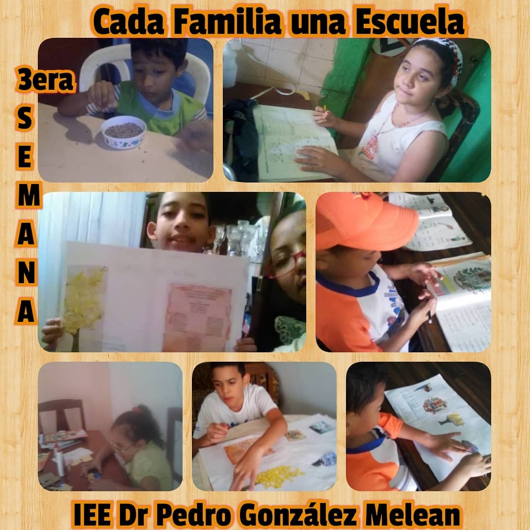IEEPGM's tweet photo. IEE Dr Pedro González Melean en su 3era semana de  trabajo con sus estudiantes desde sus hogares. #CadaFamiliaUnaEscuela @especialmppe @CEduespecial @psuvaristobulo @zedcinicial @gtorodelara @ZonaEducativaDC @Funda_cenamec1 https://t.co/BpDPjzanKq