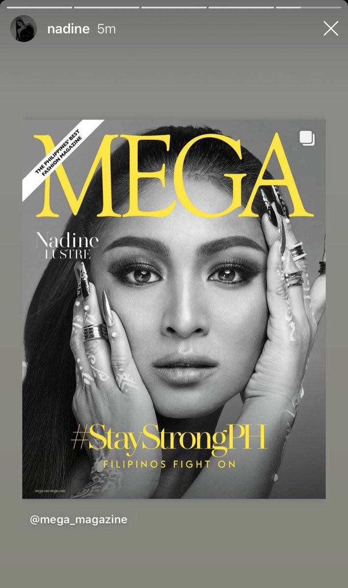 Entire proceeds from this initiative by MEGA magazine will be donated to the production of PPE (Personal Protective Equipment) needed by our frontliners.nadine igs (April 1, 2020)