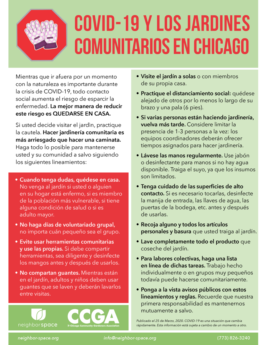 Mientras que ir afuera por un momento con las #naturaleza es importante durante las crisis de #COVID19, todo contacto social aumenta el riesgo de esparcir la enfermedad. La mejor manera de reducir este riesgo es #QuedarseEnCasa .  Por favor comparta estas lineamientos