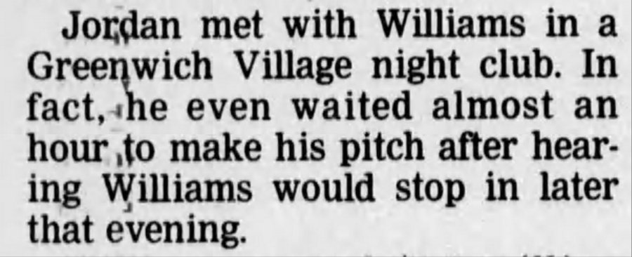 I love that MJ-Jayson Williams bar recruitment story. I know people like to say, "Jordan never recruited anyone." Krause even said that.But he did ask Krause for players (Walter Davis, and a variety of draft picks).And he did recruit Williams.