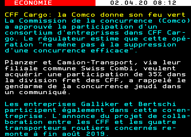 CFF Cargo: la Comco donne son feu vert