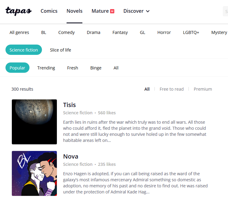 Refugnic's tweet photo. I was convinced that one of my readers was making an April's fool joke...but apparently not!
#Tisis is currently 'the' most popular #sciencefiction novel @tapas_app!
I never thought I'd see the day!
As such: A big, fat 'Thank you' to all my readers!
#amwriting https://t.co/L1LcI4C7uW