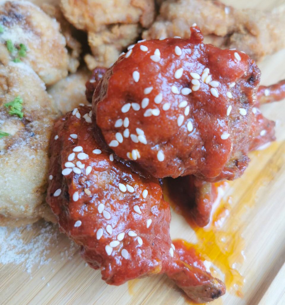 02 April 2020LUNCH: Chicken Lollipops (instead of wings)-Sweet & Spicy-Salt & Pepper-Garlic Parmesan #homecookedmeals #stayathome   #shaicooks #HomeQuarantine