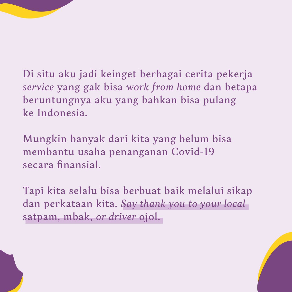 catchmeupco's tweet photo. Today’s #AngelStories ngingetin kita buat menghargai orang-orang di sekitar kita, and don’t forget to say thank you to them  🤗🤗⁣ https://t.co/mEjrLS5EvS